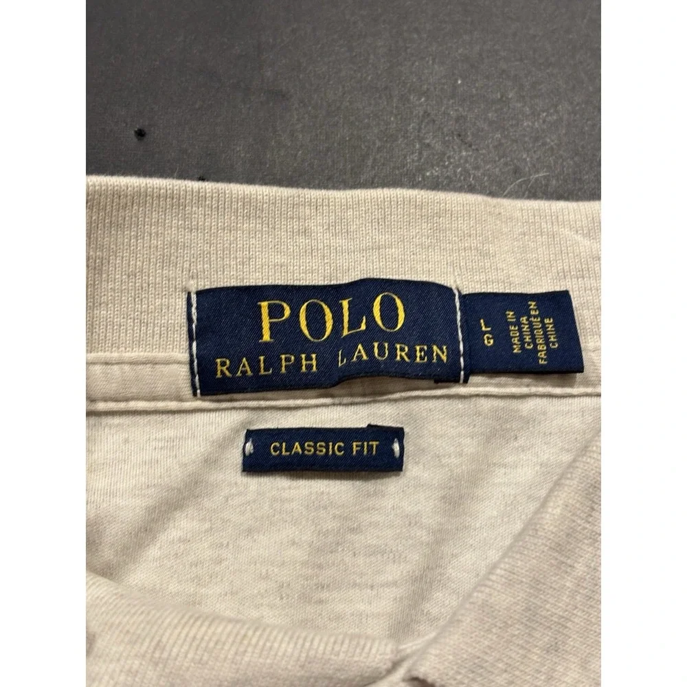 Polo Ralph Lauren Men's Classic Fit Soft Cotton Short-Sleeve Polo Shirt Beige LG